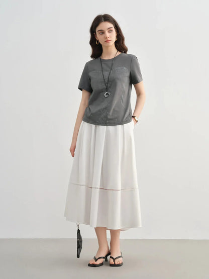 Plus-Size Women's Slogan T-Shirt | Slimming Summer Knit Top - Loran