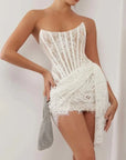 Elegant Lace Corset Mini Dress with Straps