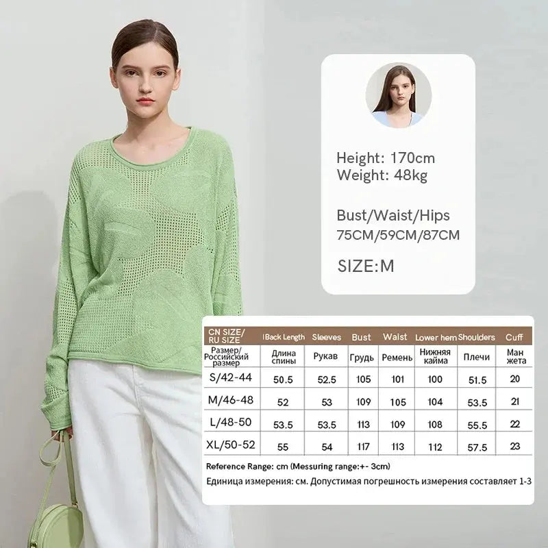 Minimalist Loose Hollow Knit Sweater Loran