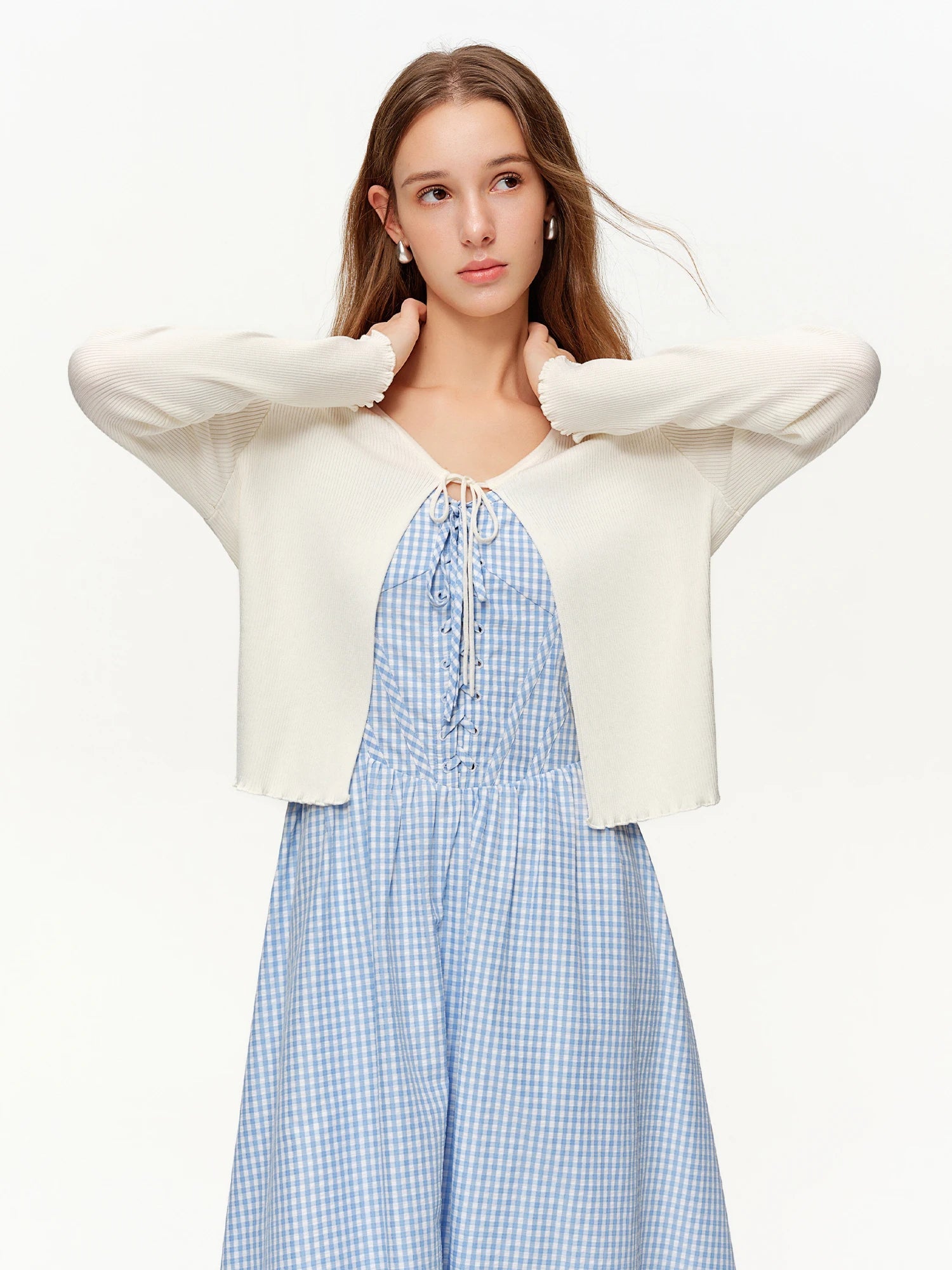 DUSHU 2026 Spring Women's Tie-Waist Tencel Knit Sweater, Lyocell Rib-Knit Soft Touch Top for Lazy Luxe & Sustainable Chic Style Loran