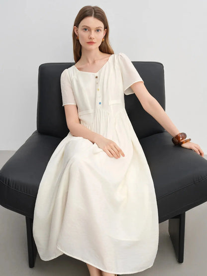 Vibrant Button-Down Style in White Sand & Sea Salt - Loran