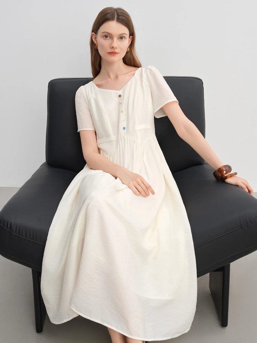 Vibrant Button-Down Style in White Sand & Sea Salt