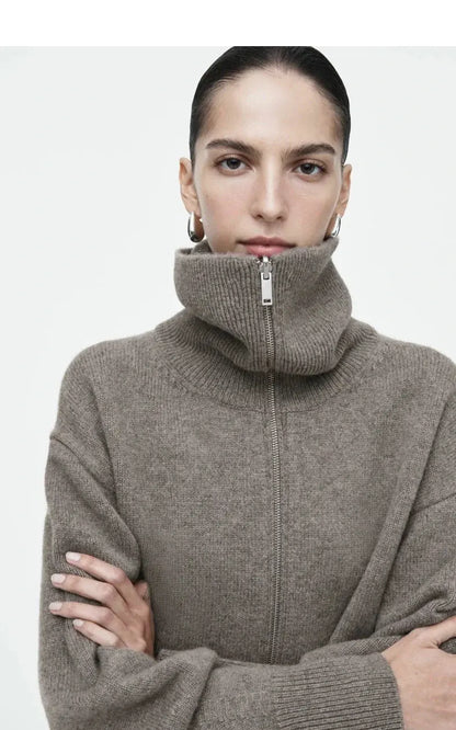 Casual Standard Fit Knitted Jacket with Waist-Cinching Detail LORAN STORE