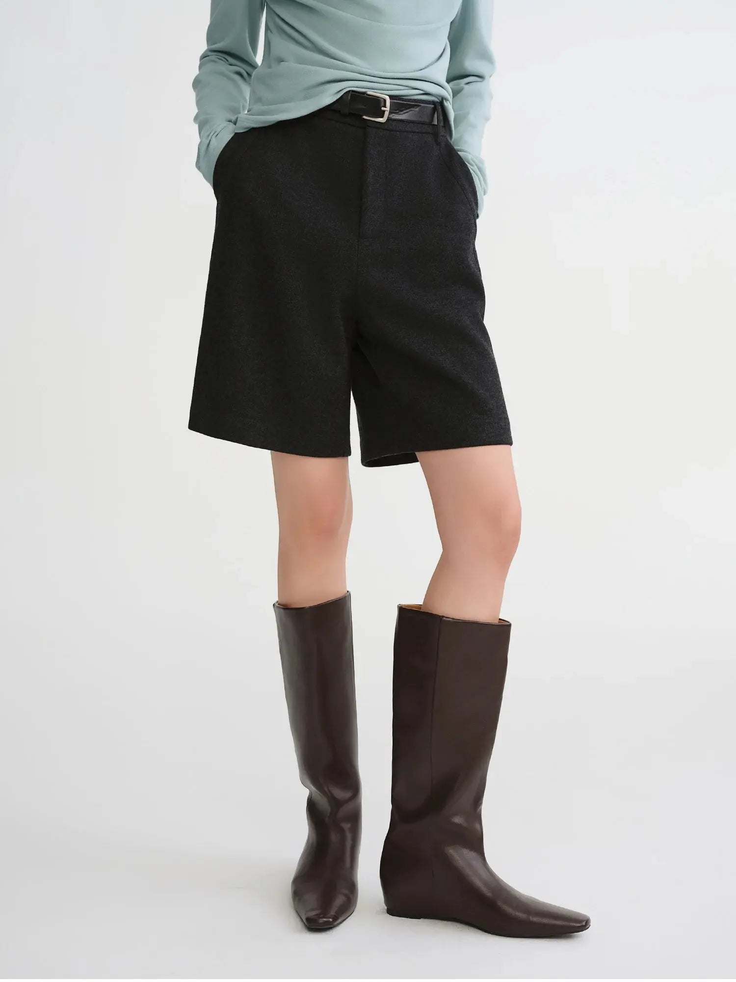 Plus Size Women’s Wool Blend Shorts - Loran