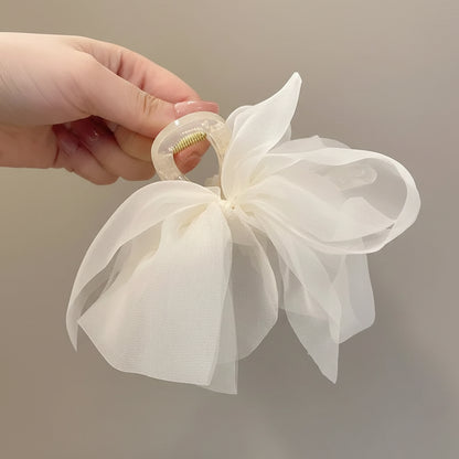 Mesh Bow Biral Claw Clip Elegant Hair Accessories