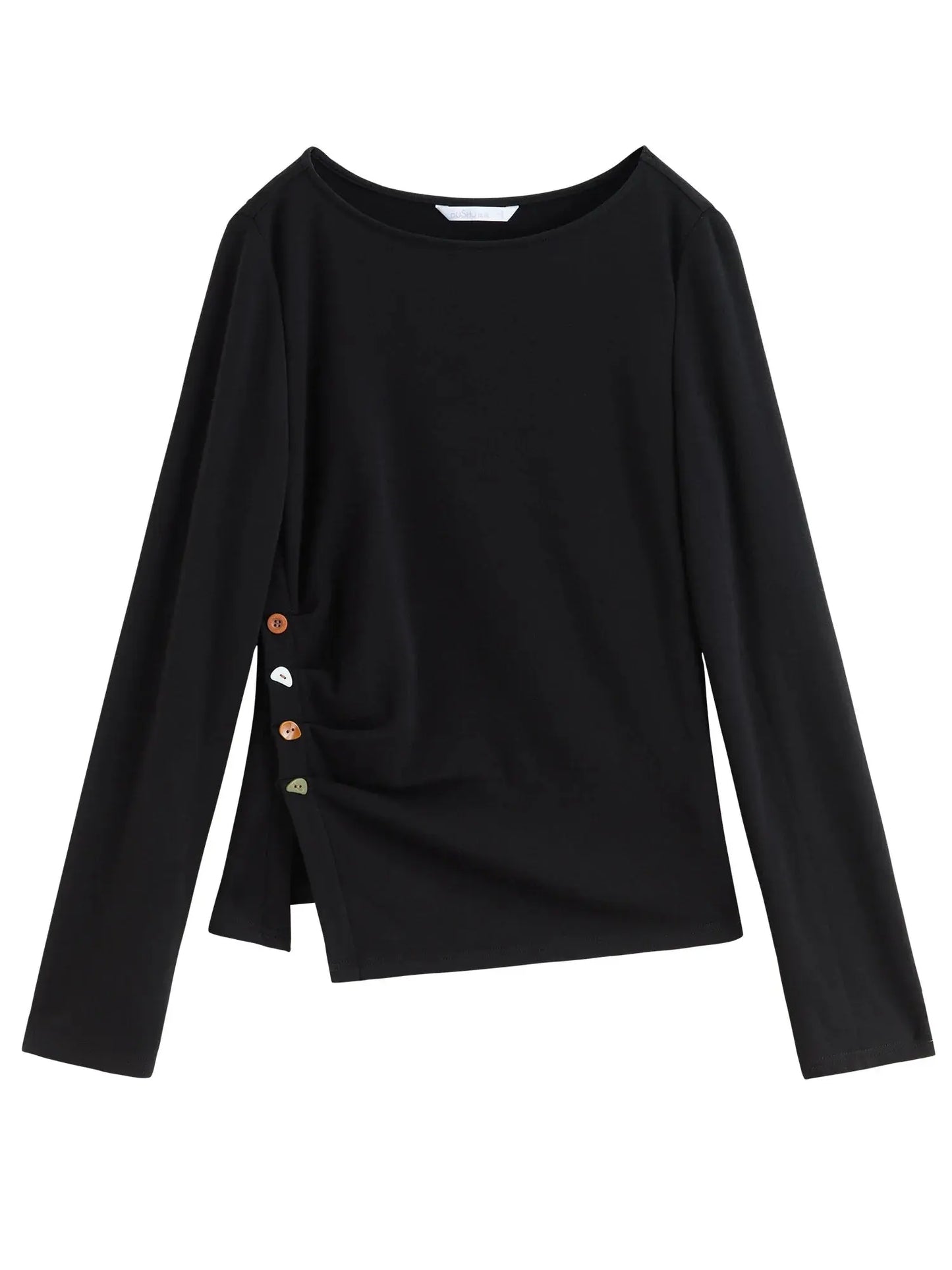 Velvet Fleece Irregular Hem Top: Warm, Slim Fit, and Stylish - Loran