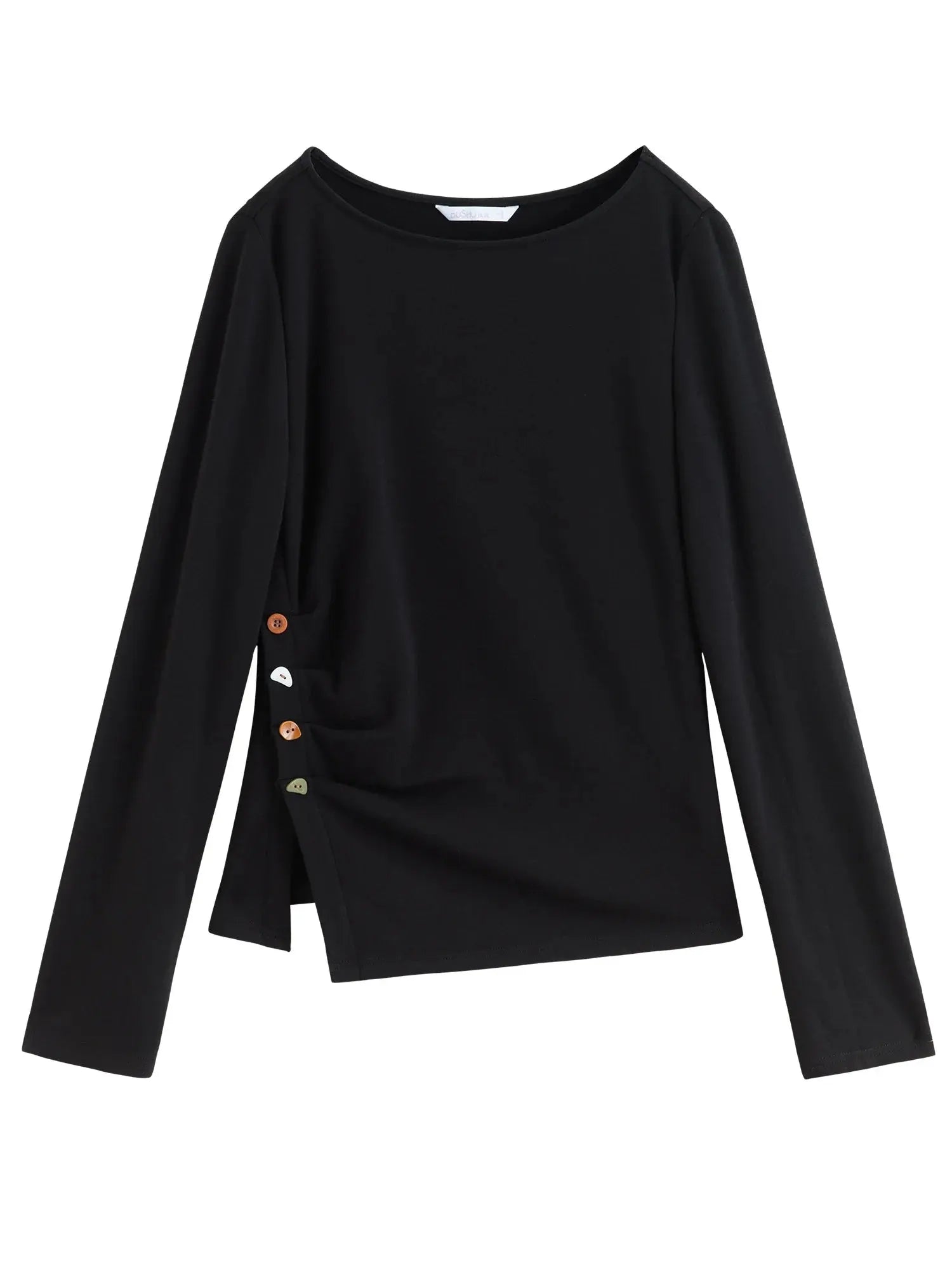 Velvet Fleece Irregular Hem Top: Warm, Slim Fit, and Stylish - Loran