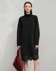Turtleneck Knit Winter Dress for Women