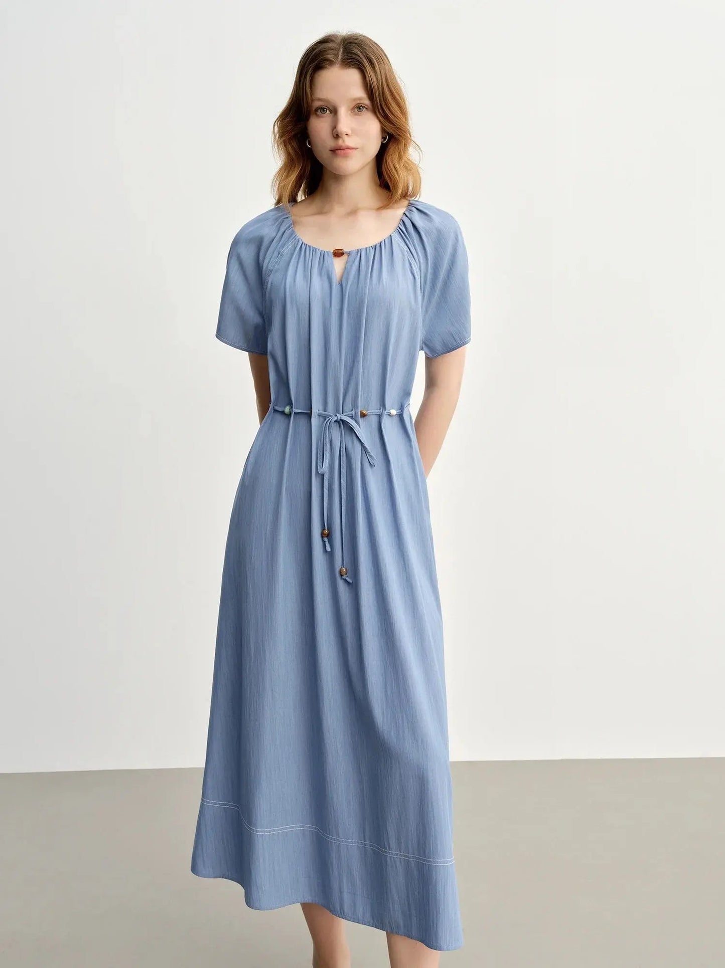 Summer Textured Pleat Dress LORAN STORE
