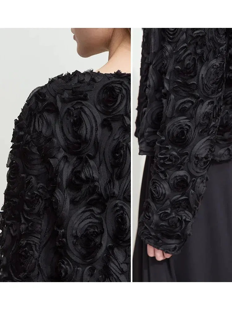 Elegant Floral Embellished Short Jacket - Loran