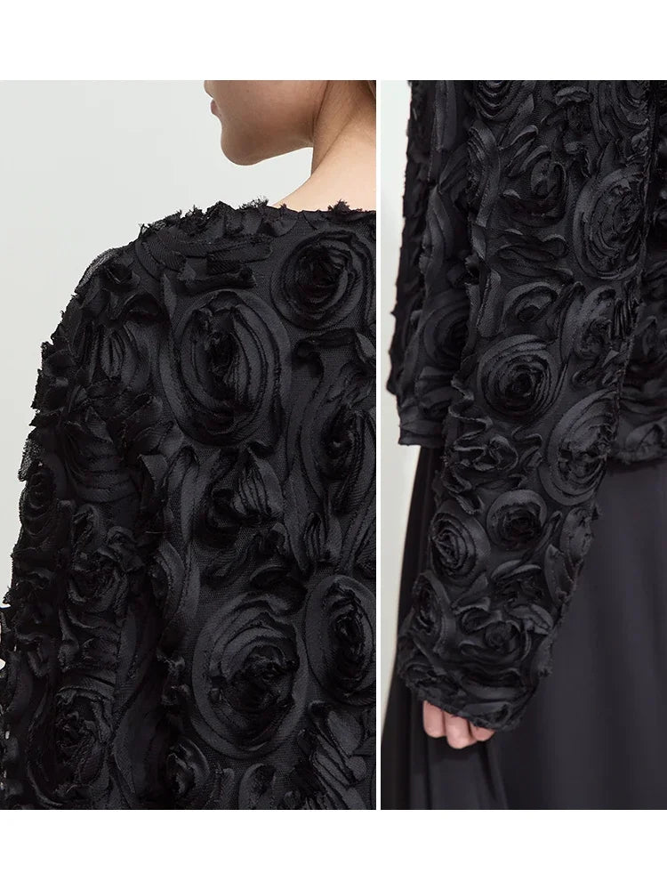 Elegant Floral Embellished Short Jacket