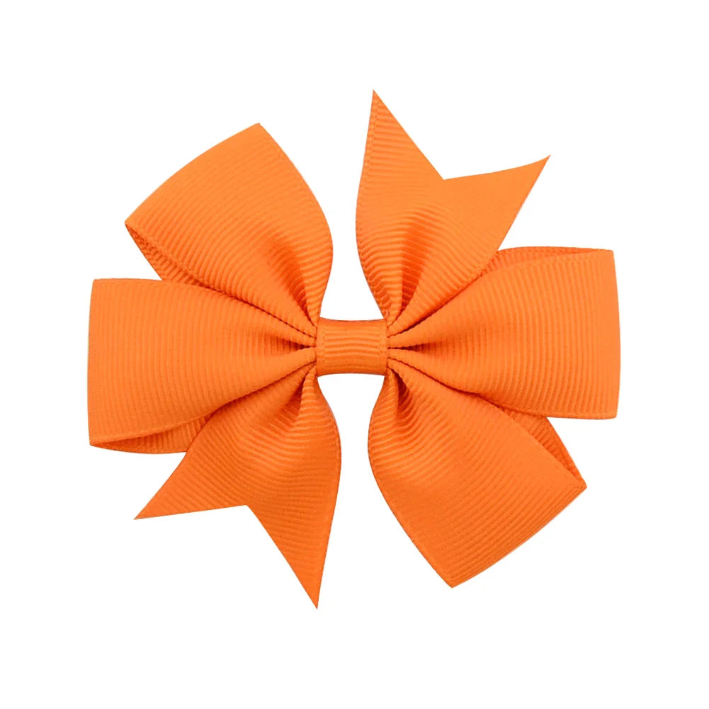 Solid Color Grosgrain Ribbon Hair Bow Clips for Girls