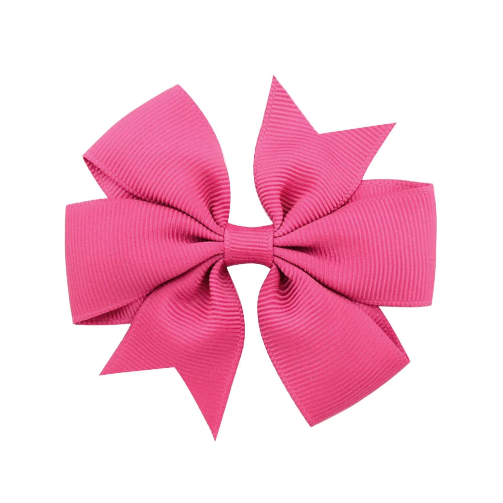 Solid Color Grosgrain Ribbon Hair Bow Clips for Girls