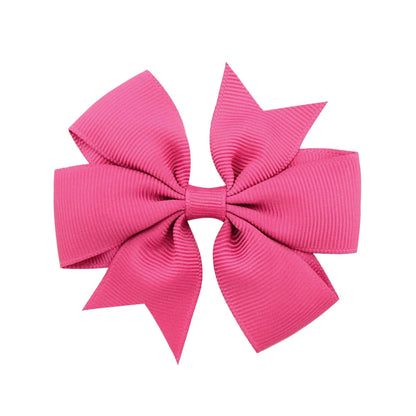 Solid Color Grosgrain Ribbon Hair Bow Clips for Girls