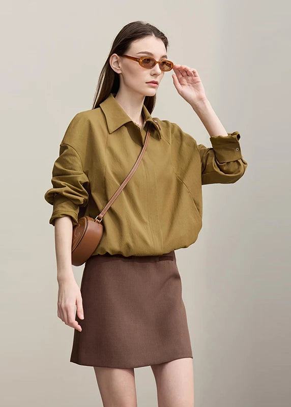 Amii Women's Jackets 2026 Spring New Casual Letter Embroidery Lapel Drop Shoulder Sleeve Coat Versatile Top Female 12621048 Loran