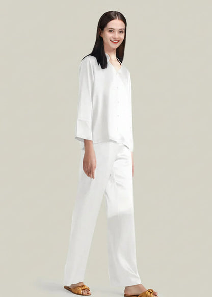 Elegant Women's Real Silk Pajamas Long Sleeve Loran