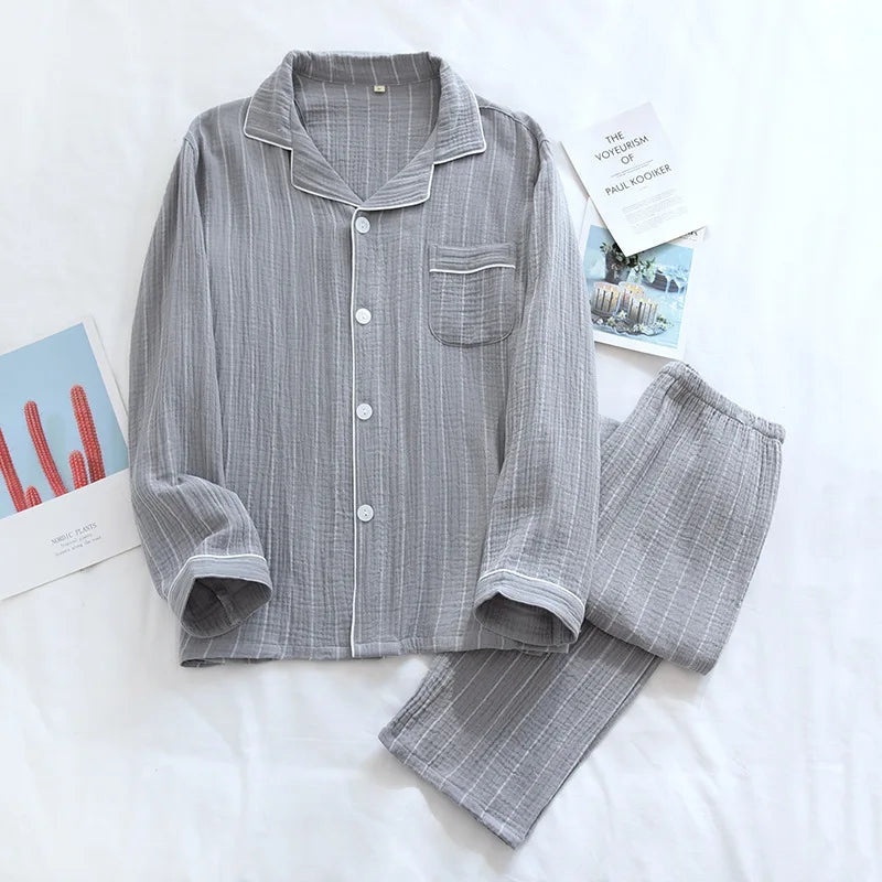Couple's Pure Cotton Crepe Pajama Set Loran