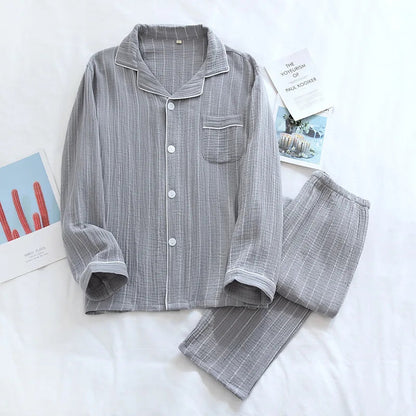 Couple's Pure Cotton Crepe Pajama Set Loran