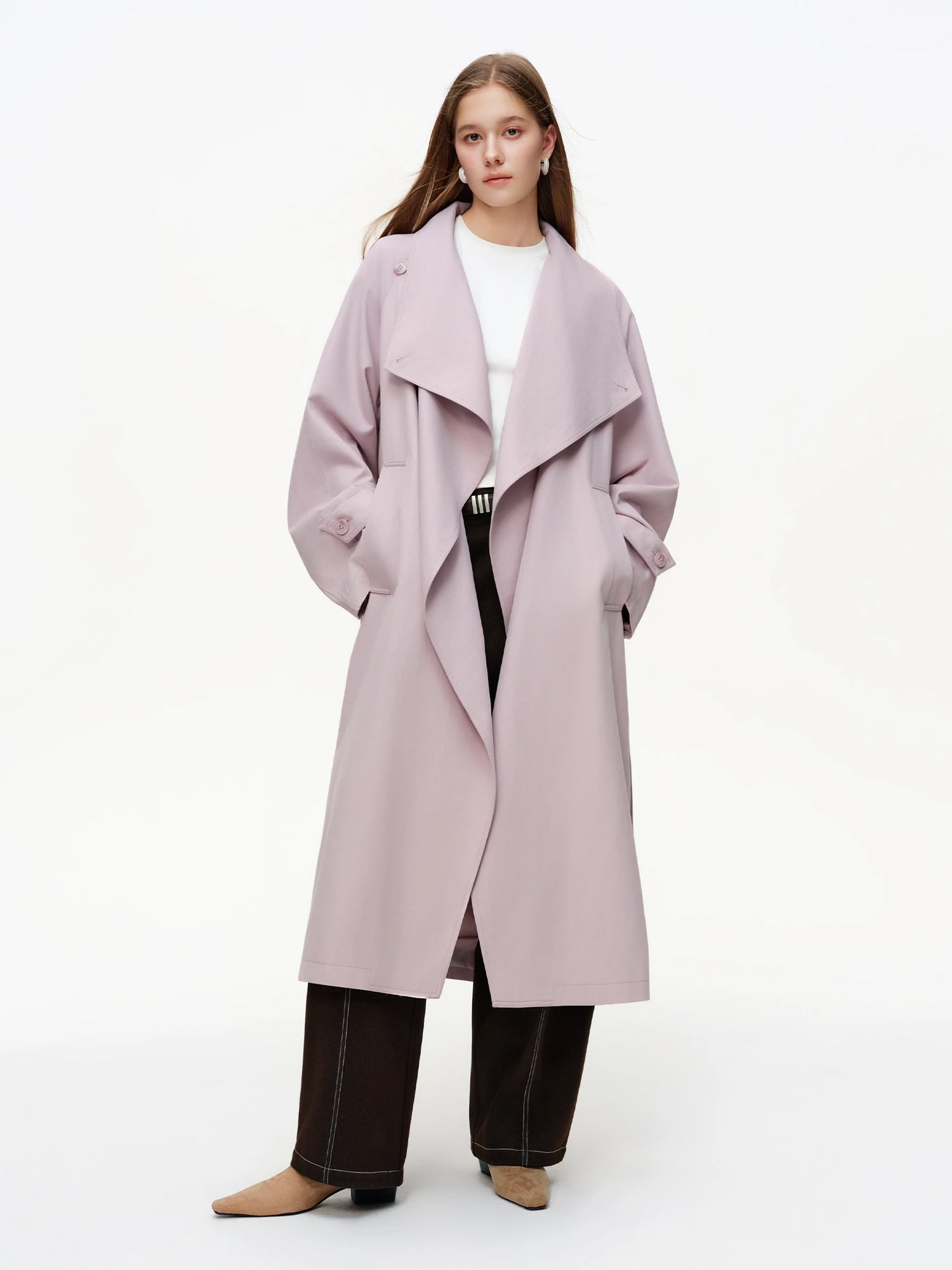 Women’s British Style Slim Fit Trench Coat Spring Outerwear Loran