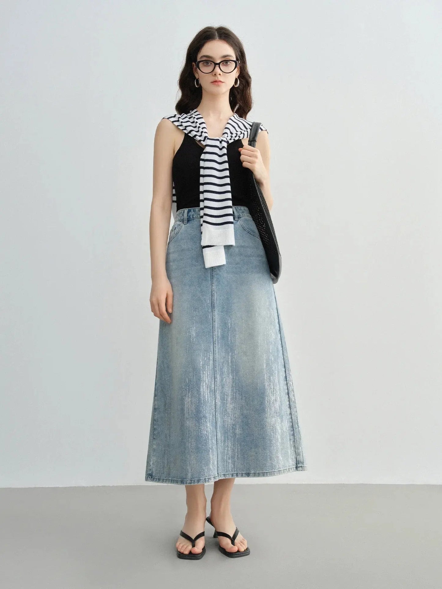 High-Waist Slimming Denim Skirt LORAN STORE