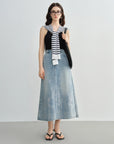 High-Waist Slimming Denim Skirt