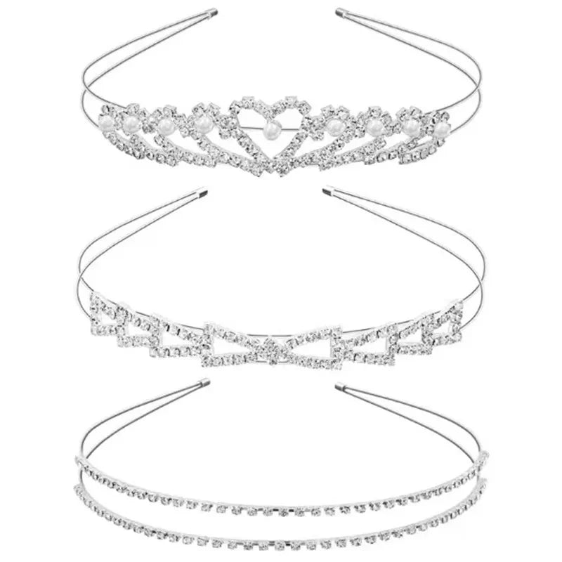 Rhinestone & Pearl Bridal Headband Set Wedding Hair
