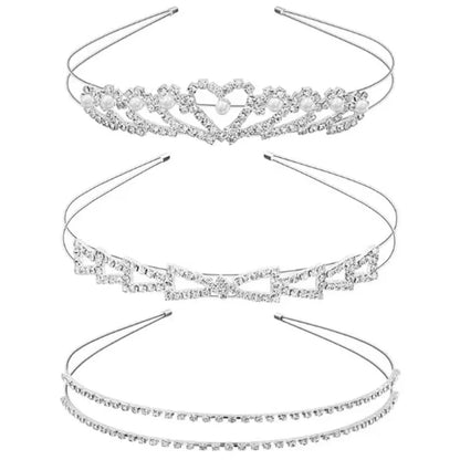 Rhinestone & Pearl Bridal Headband Set Wedding Hair