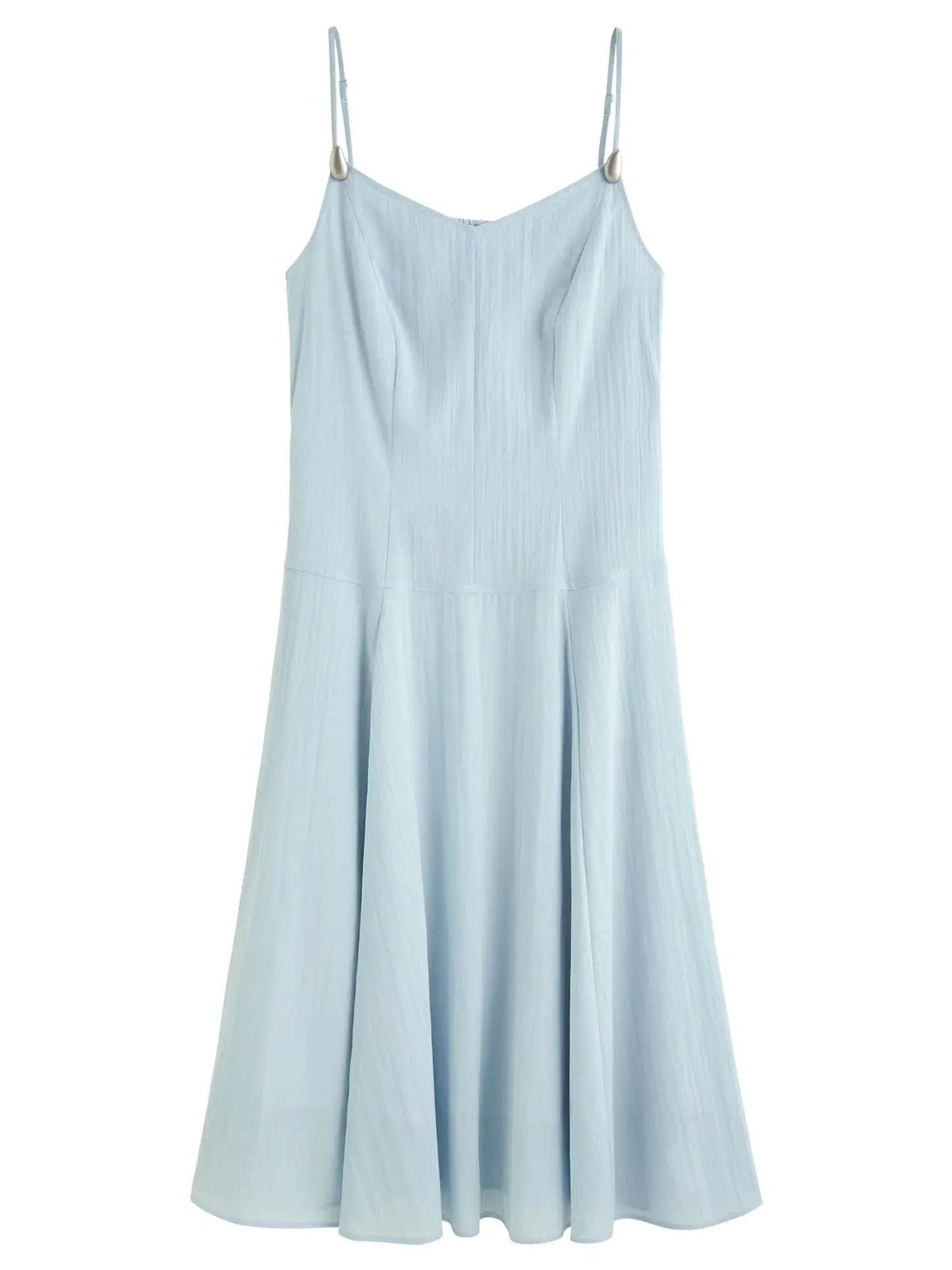 Plus Size French V-Neck Suspender Dress - Loran