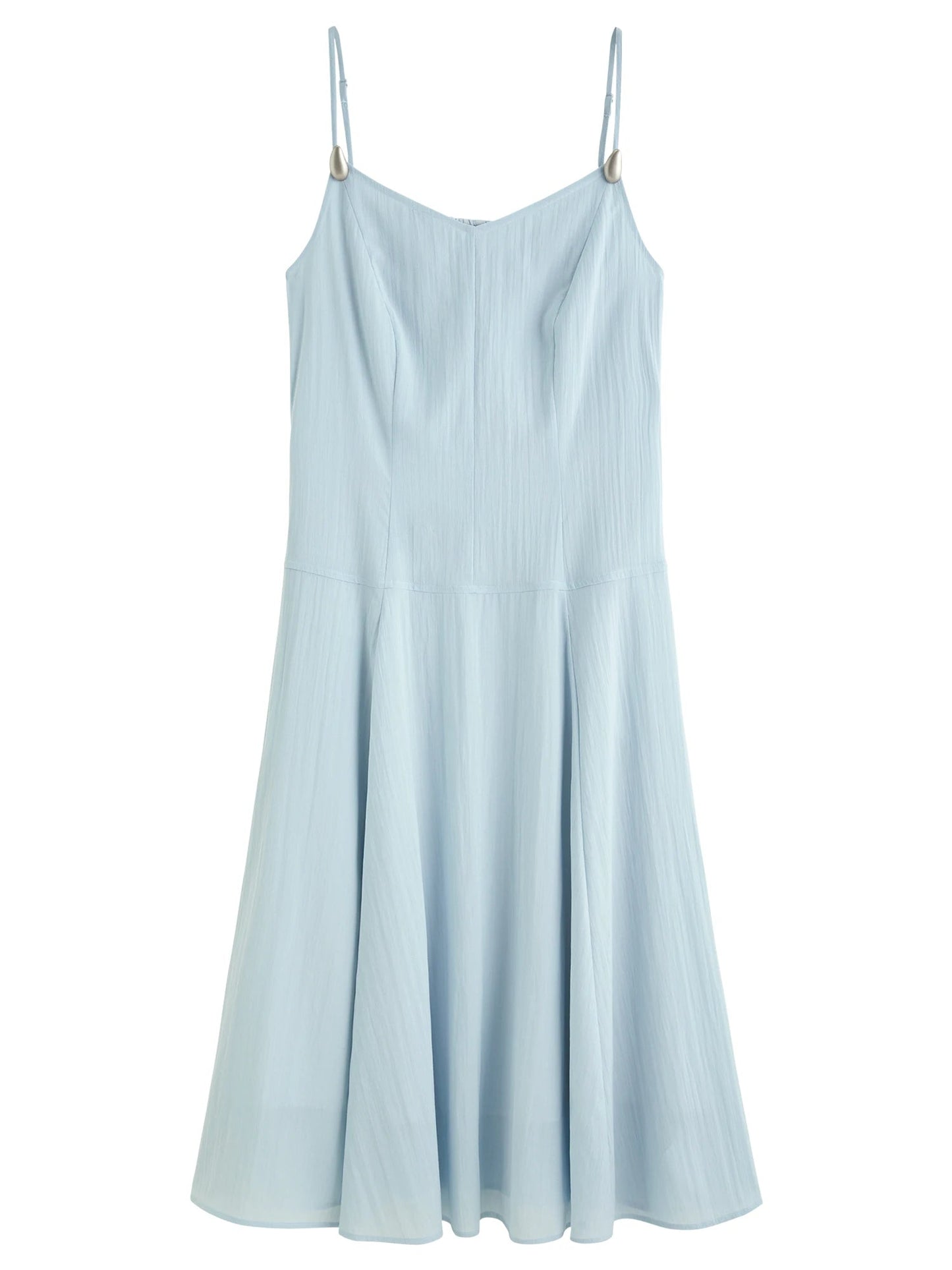 Plus Size V-Neck Water Drop Buckle Dress Summer Temperament Loran