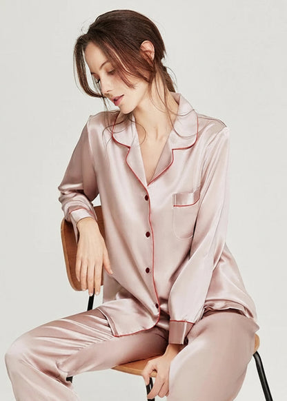 Fimtairah New 6A 100%  Silk Pajamas Women's Spring Autumn 2024 Fashion Lady Long-sleeved Two-piece Suit  Summer home clothes Loran