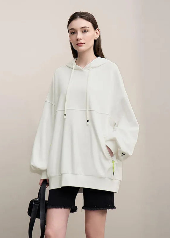 Amii Women's Sweatshirt 2026 Spring New Casual Letter Embroidery Printed Hooded Sweater Women's Loose Versatile Top 12641024 Loran
