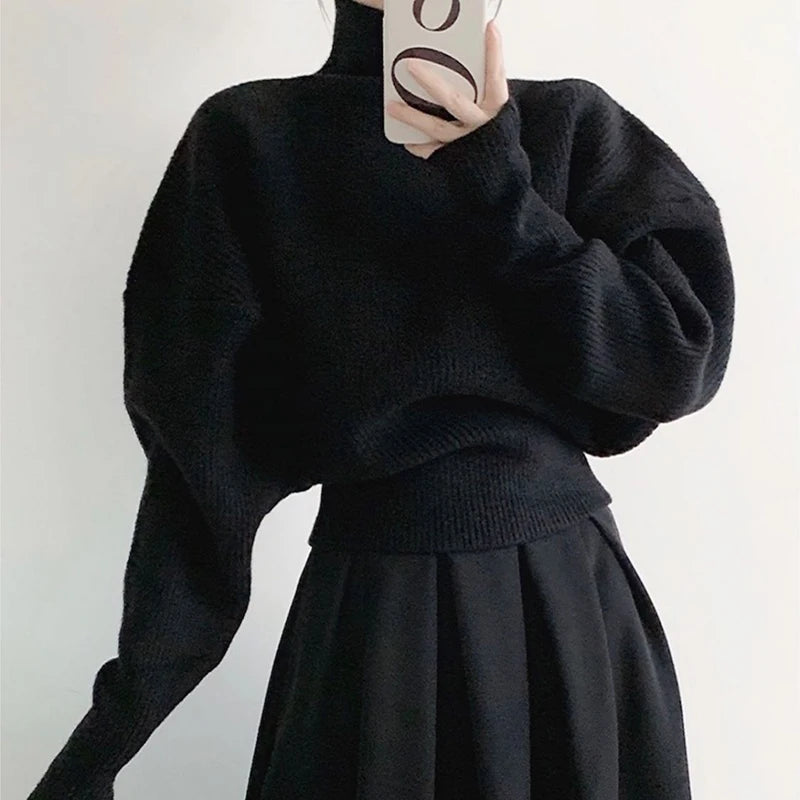 Chic Vintage Wind Turtleneck Pullover Sweater