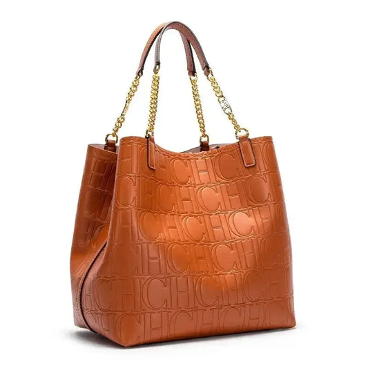 CH Embossed Leather Tote Bag Ideal Office & Daily Commute