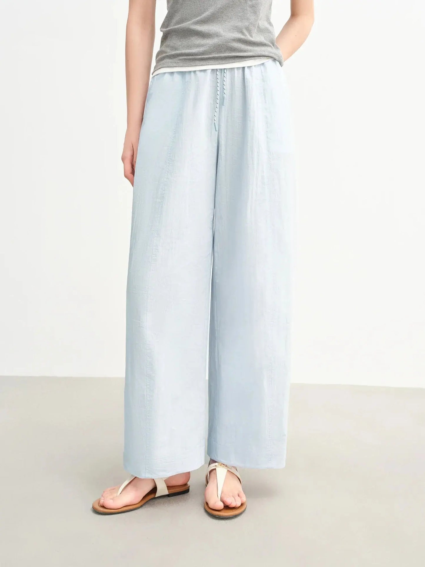 Comfy Wide-Leg Drawstring Pants - Loran