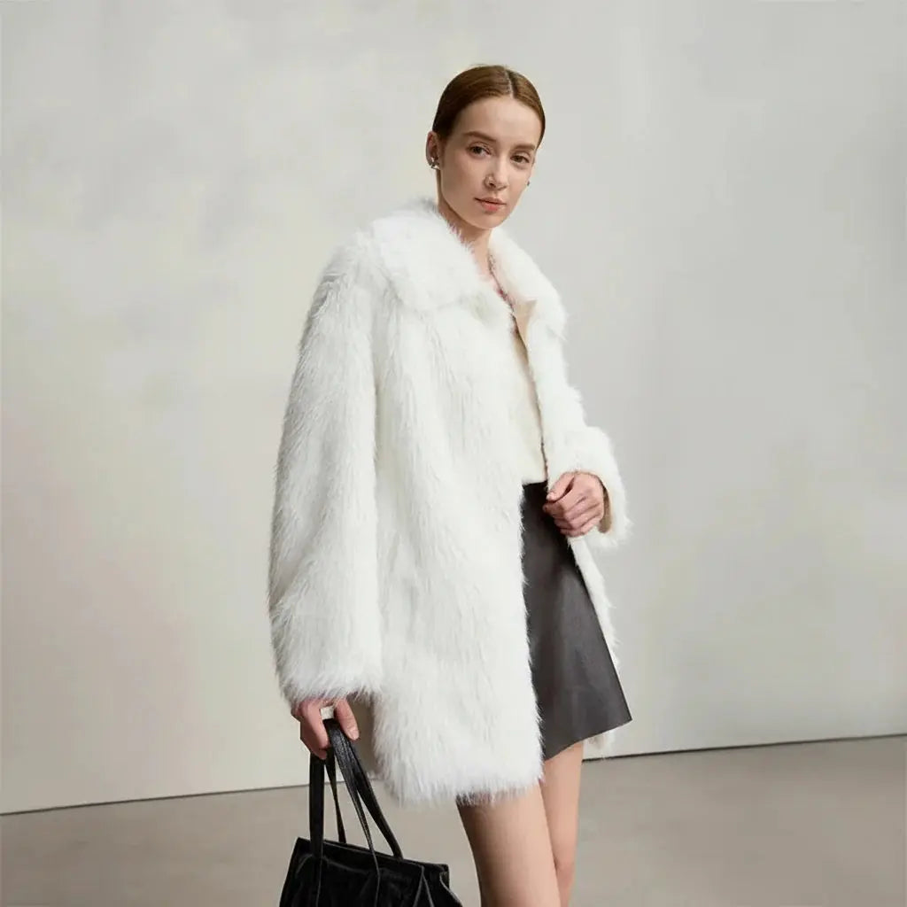 Women's Loose-Fit Turn-Down Collar Coat - Loran