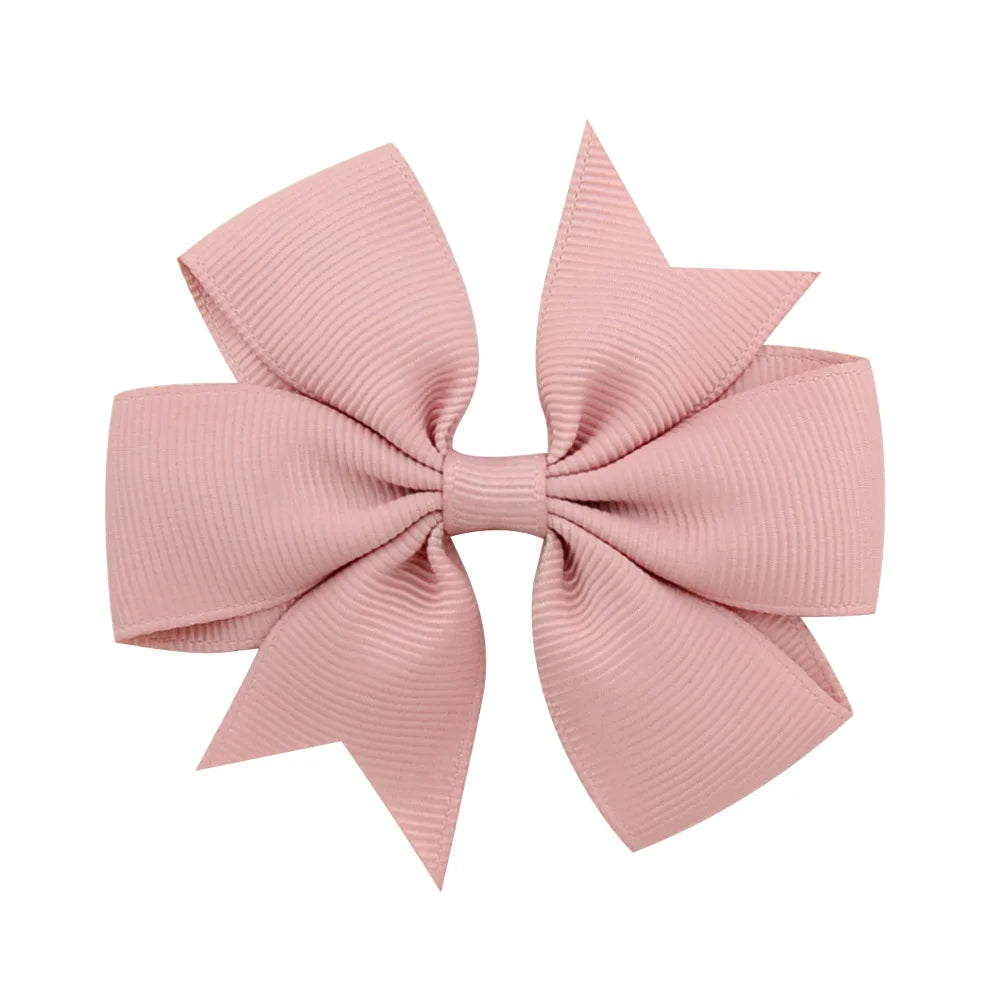 Solid Color Grosgrain Ribbon Hair Bow Clips for Girls