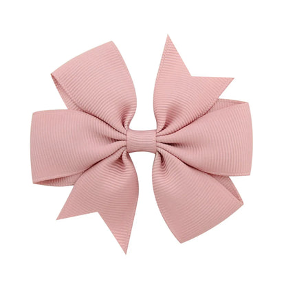 Solid Color Grosgrain Ribbon Hair Bow Clips for Girls