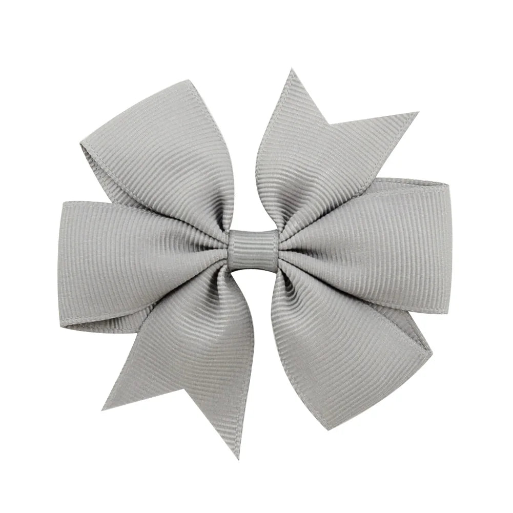 Solid Color Grosgrain Ribbon Hair Bow Clips for Girls