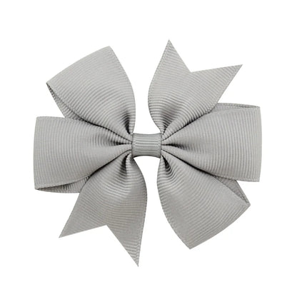 Solid Color Grosgrain Ribbon Hair Bow Clips for Girls