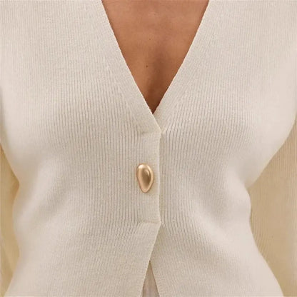 V-Neck, Buckle Closure, and Slit Detail - Loran