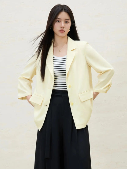 Cool Commuter Plus Size Long Sleeve Blazer - Loran