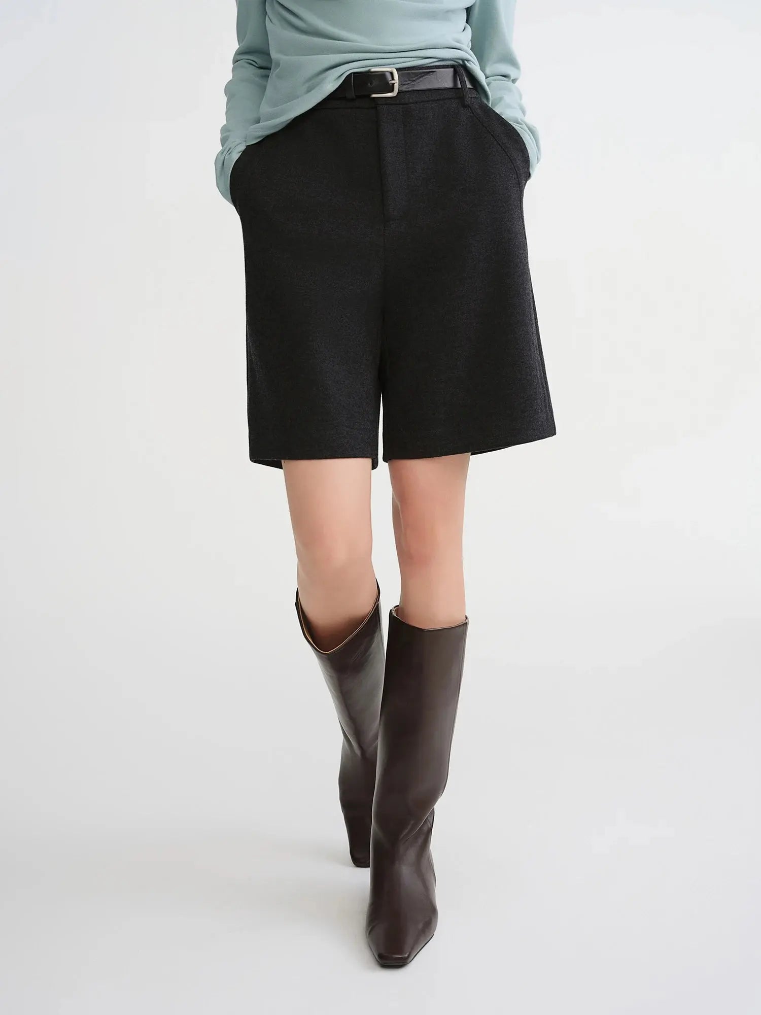 Plus Size Women’s Wool Blend Shorts - Loran