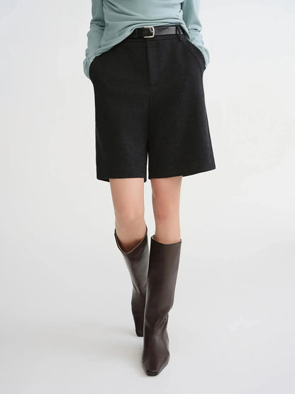Plus Size Women’s Wool Blend Shorts - Loran