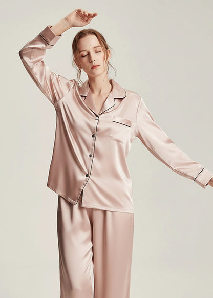Fimtairah 19MM 6A  100% Silk Women Pajamas  Nightshirt Pijama Women  silk pajama Summer Spring  2 Pieces set long pant Loran
