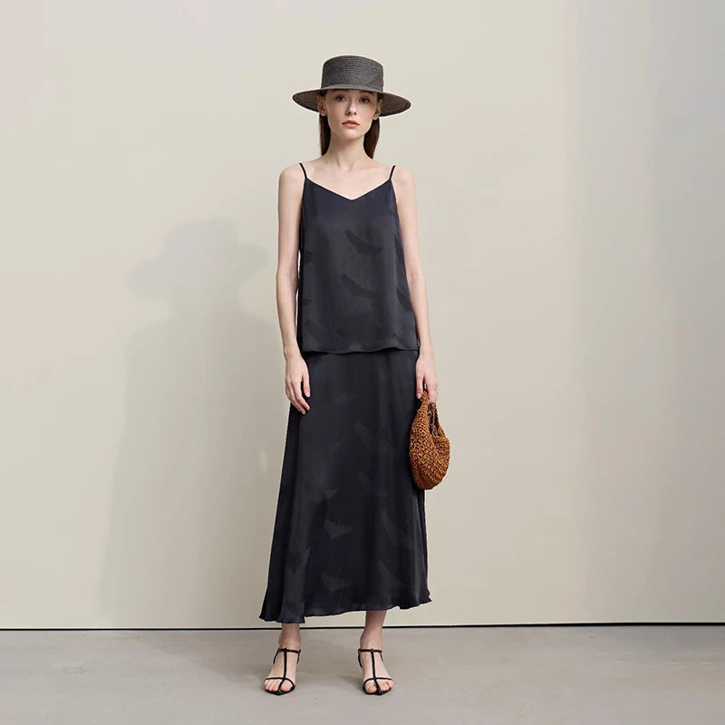 Elegant Chinese Style Jacquard Lace Sling Vest