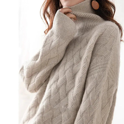 Oversized Cashmere Blend Pullover Sweater for Winter - Loran