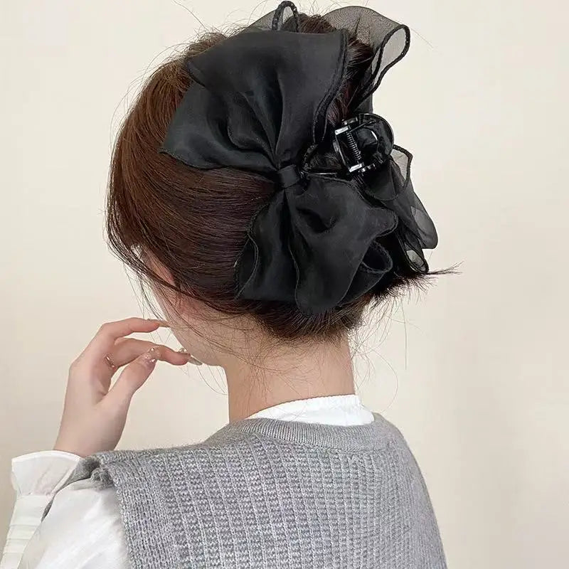 Sweet Reversible Bow Large Hair Claw Versatile Accessory