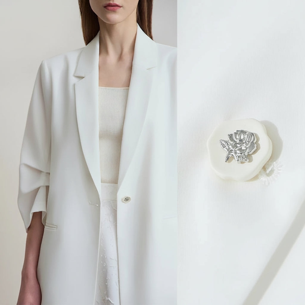 Amii Minimalist Women's Blazer Mujer 2025 Autumn New Solid Loose Seven-quarter Sleeve Lapel Button Commuter Suit Jacket 12512019 Loran