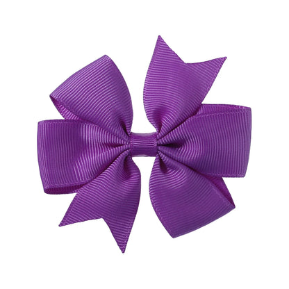 Solid Color Grosgrain Ribbon Hair Bow Clips for Girls