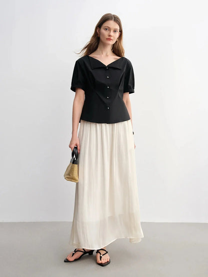 Simple Solid Strapless Summer Top - Loran